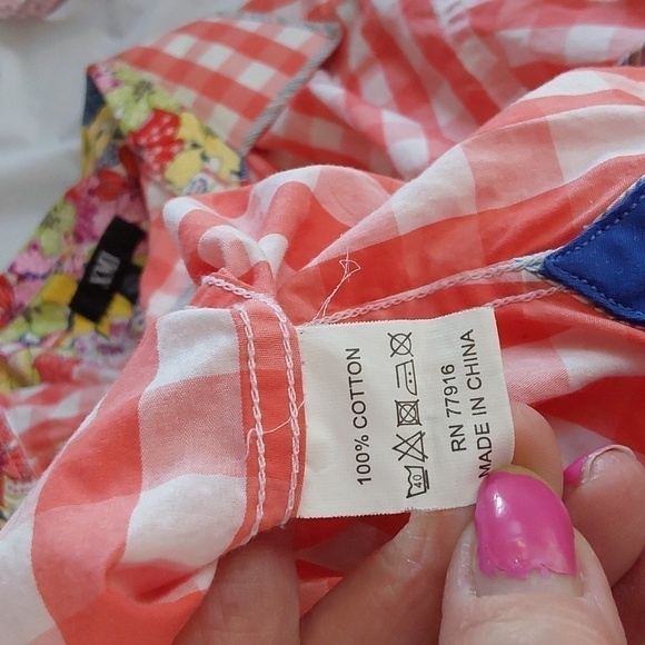 XMI  Button Down Top Bright pink Floral CUFFS & Collar Artsy colorful Sz.XL - Picture 12 of 12